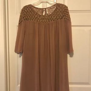Boutique dusty rose colored dress with lining